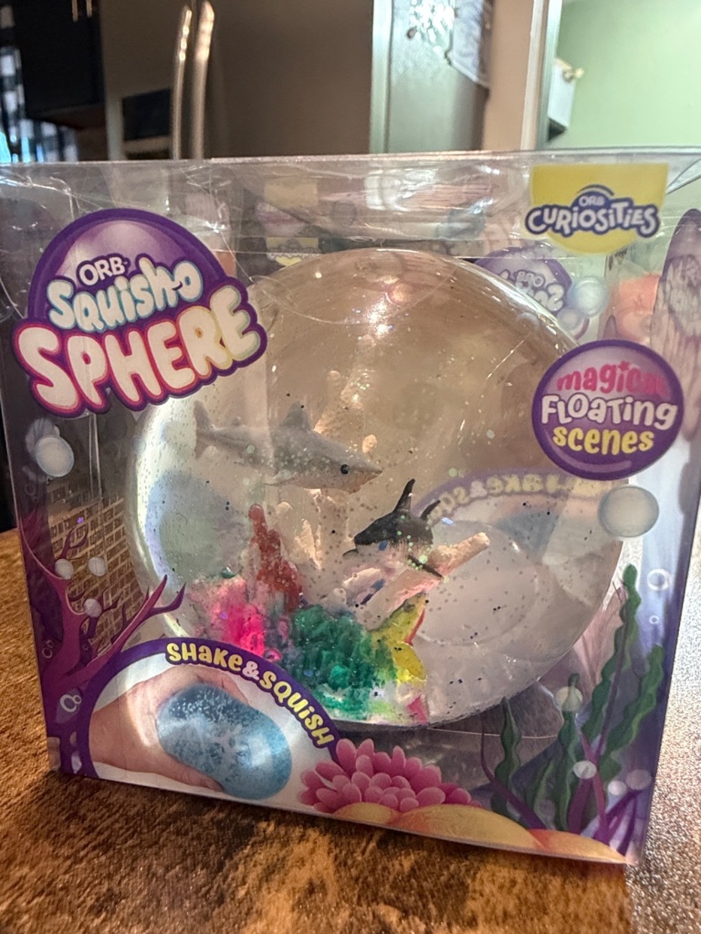ORB Squisho Sphere Kids Toy - Purple Clear Magical Floating Ocean Scene